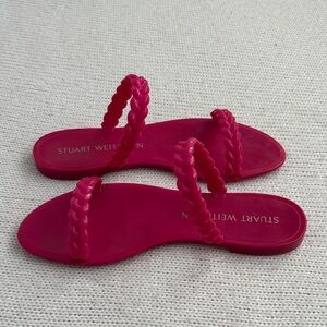 Stuart Weitzman Braida Sawyer Jelly Sandals Pink Size 9